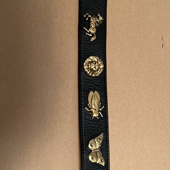 Gucci GG Animal Stud Black Leather Belt- size 120cm - Picture 10 of 15